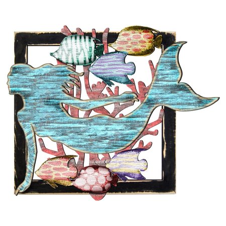DESIGNOCRACY Mermaiden in Frame Wooden Art G98514S18